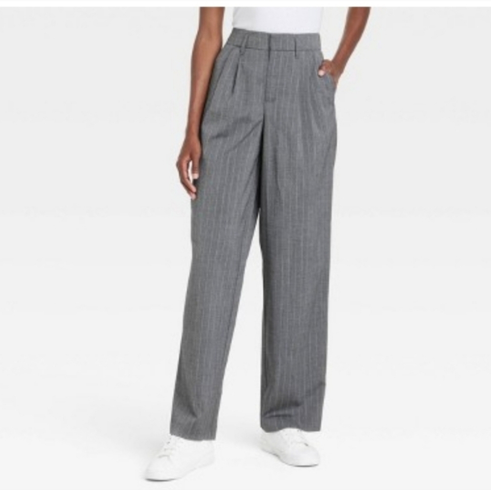 A New Day Women's High-Rise Pleat Front Straight Trousers Size 18